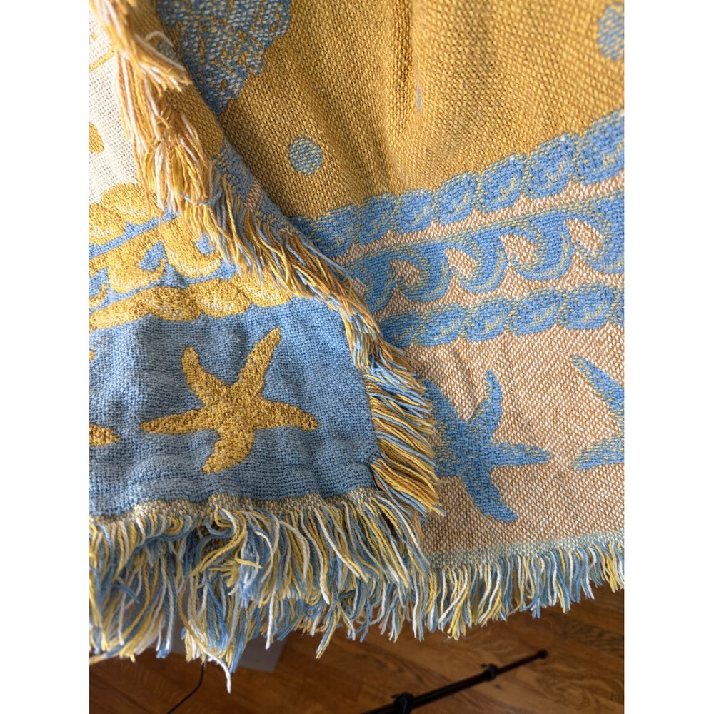 Bronco Billys Vintage Tapestry Jacket Seahorse Shell Fringe Cotton One Size USA - Picture 8 of 8